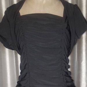 Rare Edition size 16 black ruching dress